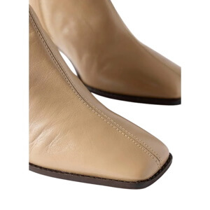 Mint Velvet Aria Neutral Leather Ankle Boots